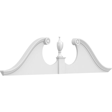 Ekena Millwork Rams Head Architectural Grade PVC Pediment (Urn Ships Unattached in Box), 86"W x 21-1/2"H x 2-3/4"P PEDPS086X215RHP00